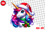 Christmas Unicorn Clipart Bundle, an Animal Illustration by taramija (Thumbnail 4 of 26)