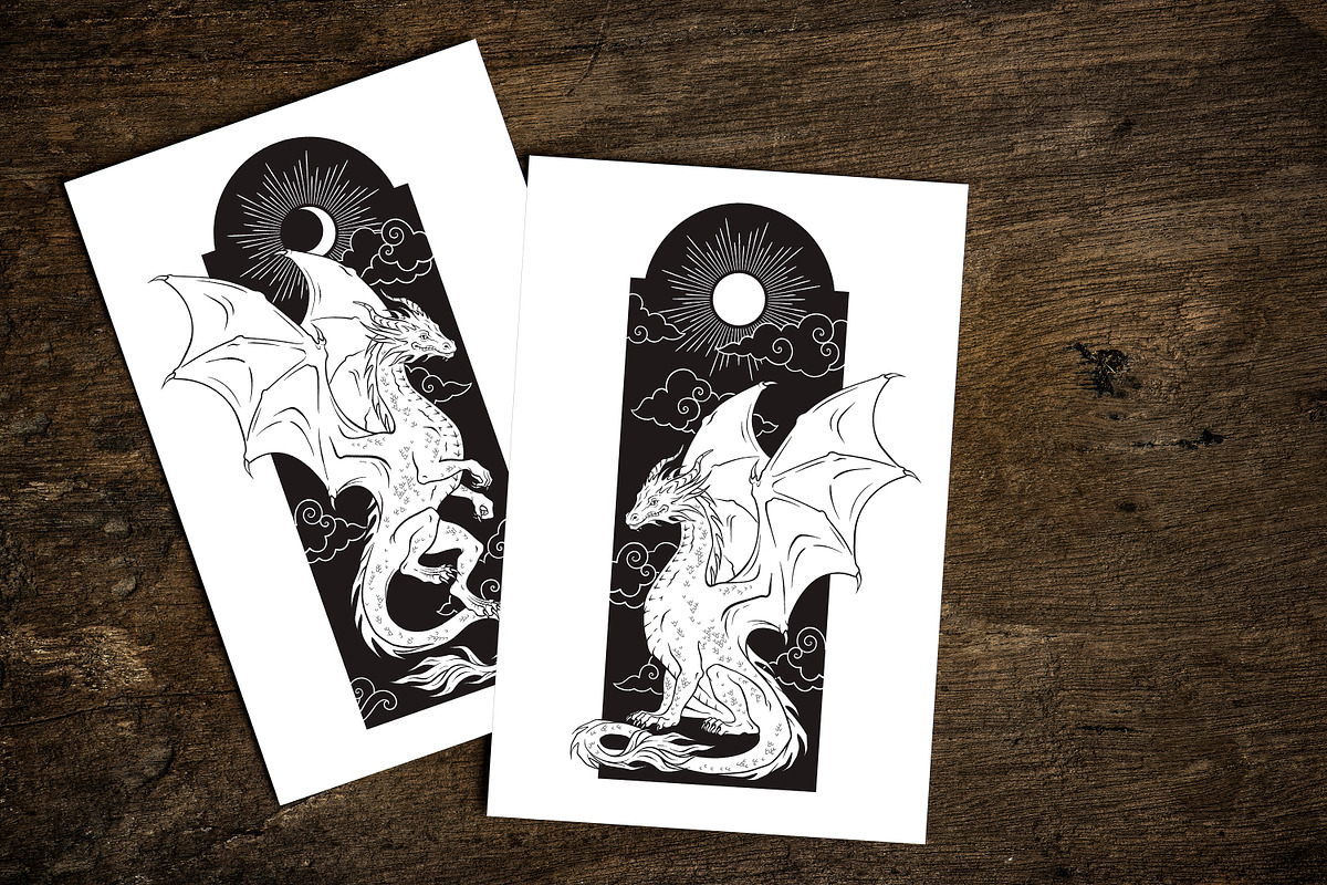 Dragons - hand drawn vector arts, an Animal Illustration by Croisy (Photo 3 of 5)