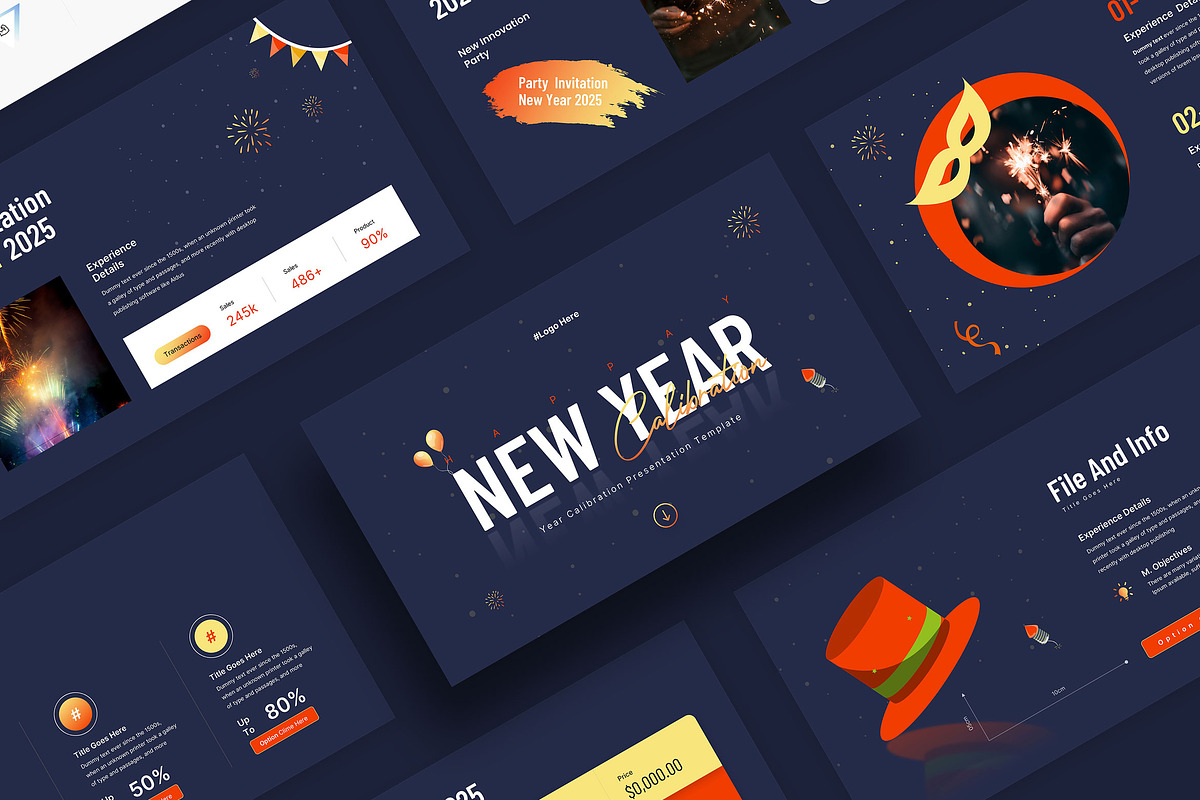 New Year Event Presentation, a Presentation Template by KreateTribe (Photo 1 of 5)