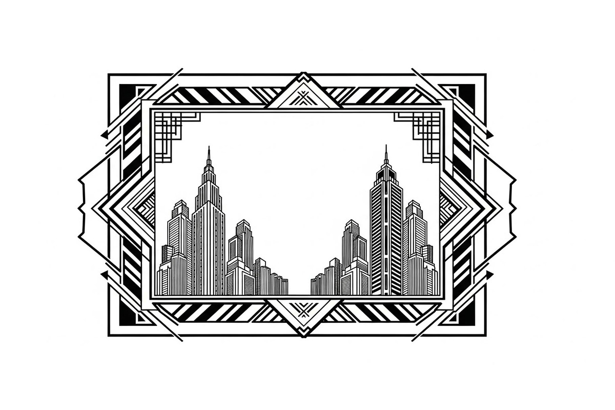 Art Deco Frame SVG Bundle, an Illustration by Gaye Art (Photo 5 of 31)