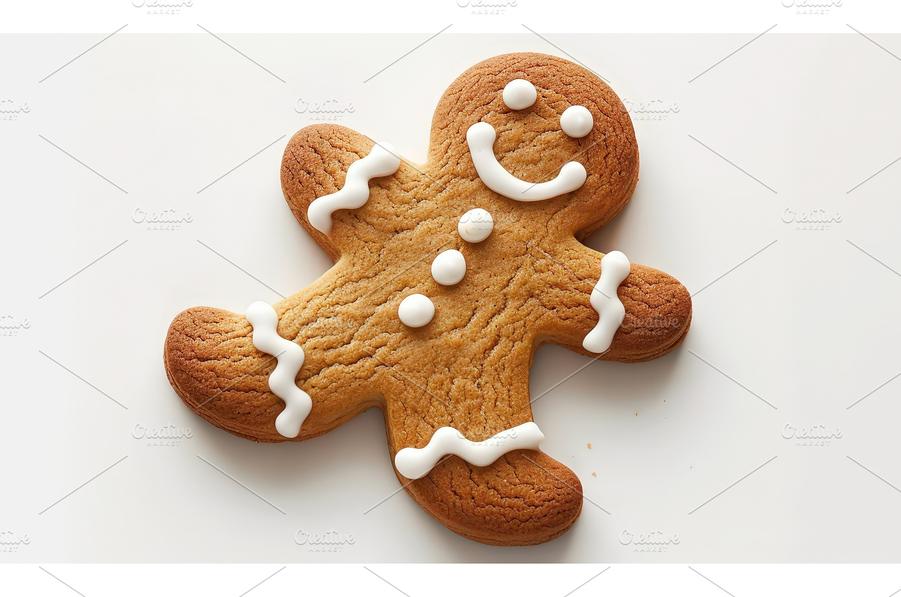 Smiling gingerbread man cookie with, a Holiday Photo by piter.goskov