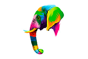 Abstract elephant head portrait