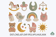 Baby Nursery Embroidery Design, a Seasonal Illustration by Craft Nest (Thumbnail 1 of 6)