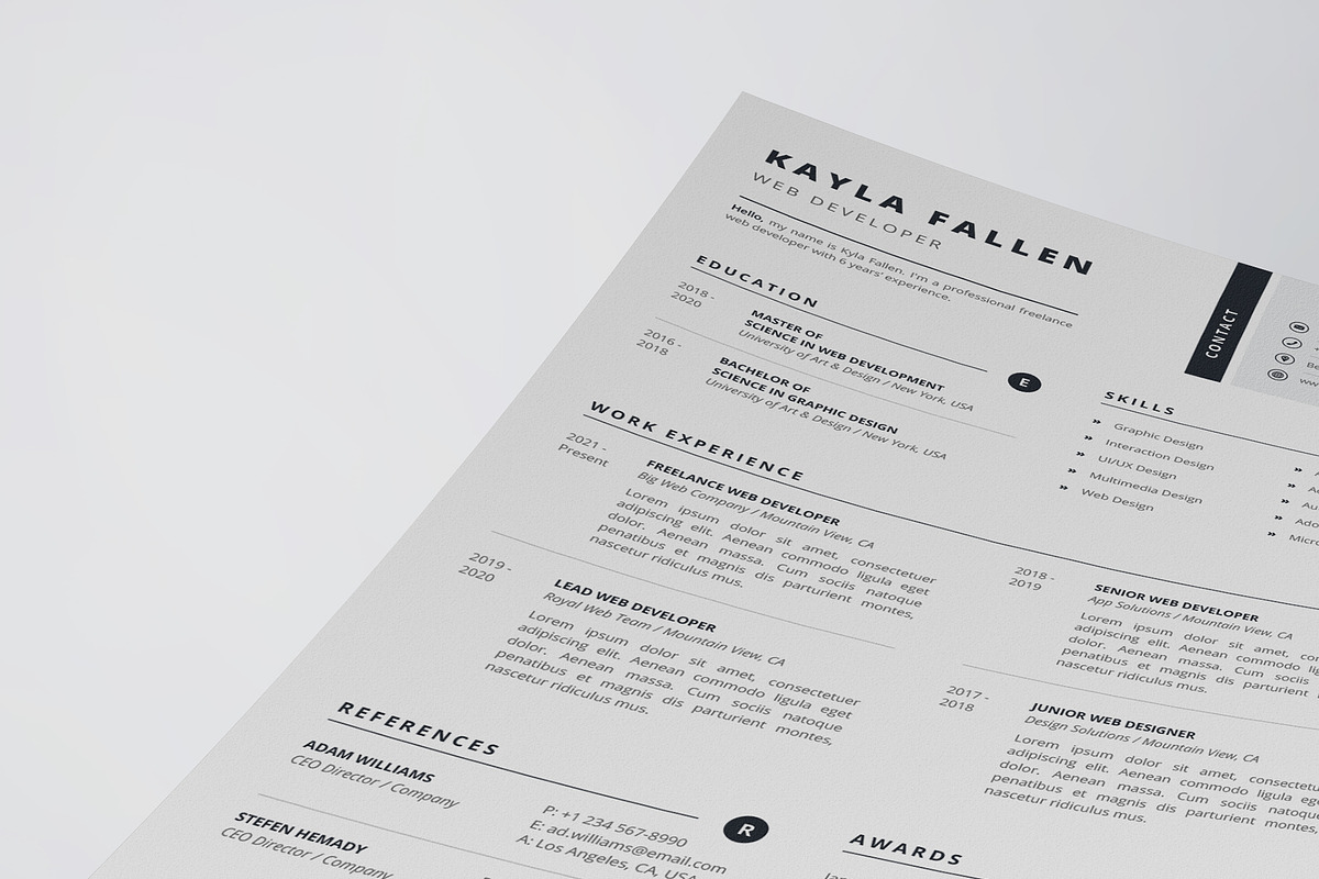 Clean Resume/CV Template, a Resume Template by HueNestify (Photo 2 of 4)