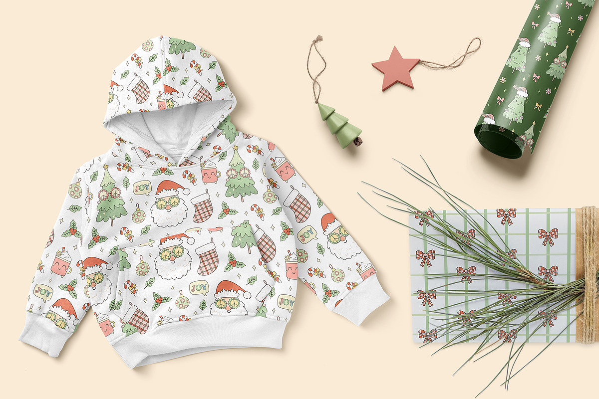 Retro Christmas Collection, a Seasonal Illustration by JulzaArt (Photo 7 of 9)
