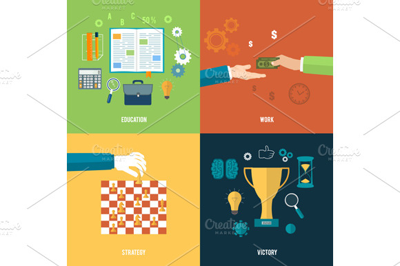 Set icons for education, work preview 3