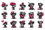 Teddy Bear Valentine Clipart, an Illustration by SinaCreation (Thumbnail 2 of 7)