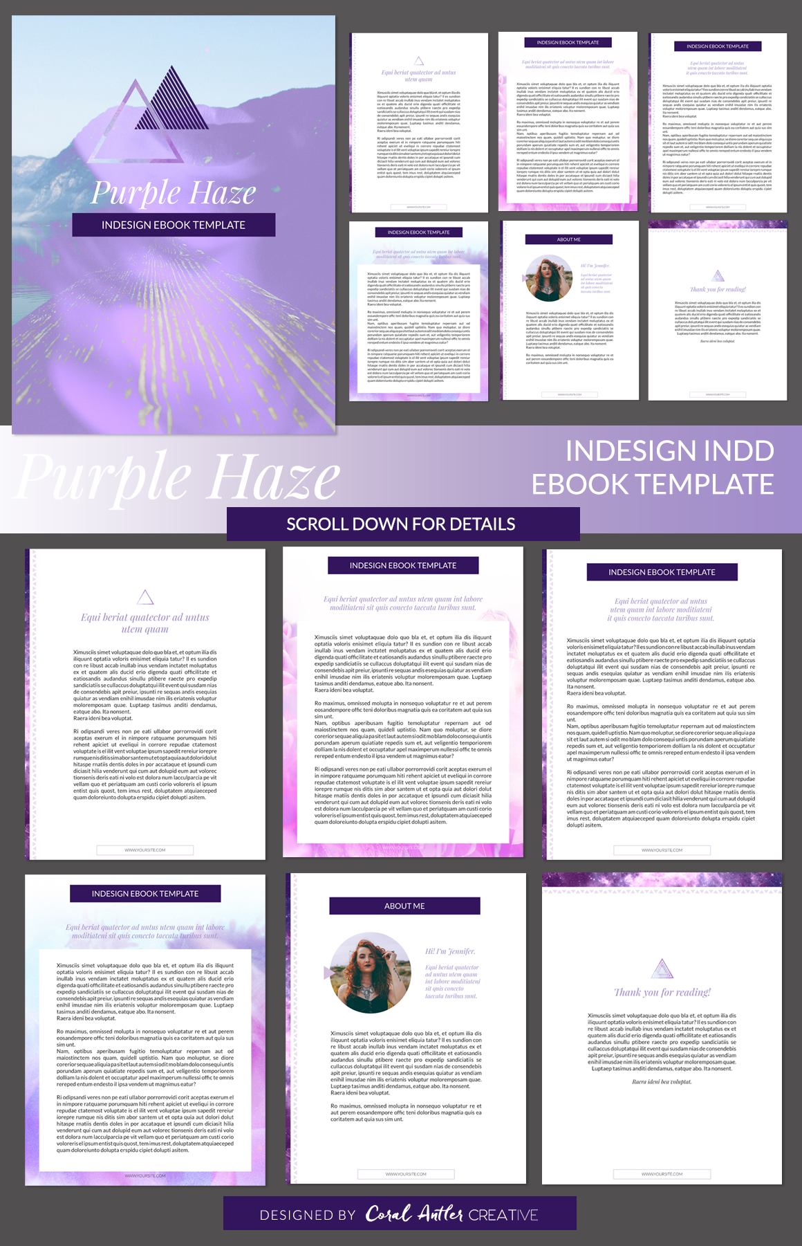 Purple Haze InDesign Ebook Template a Presentation Template by Coral