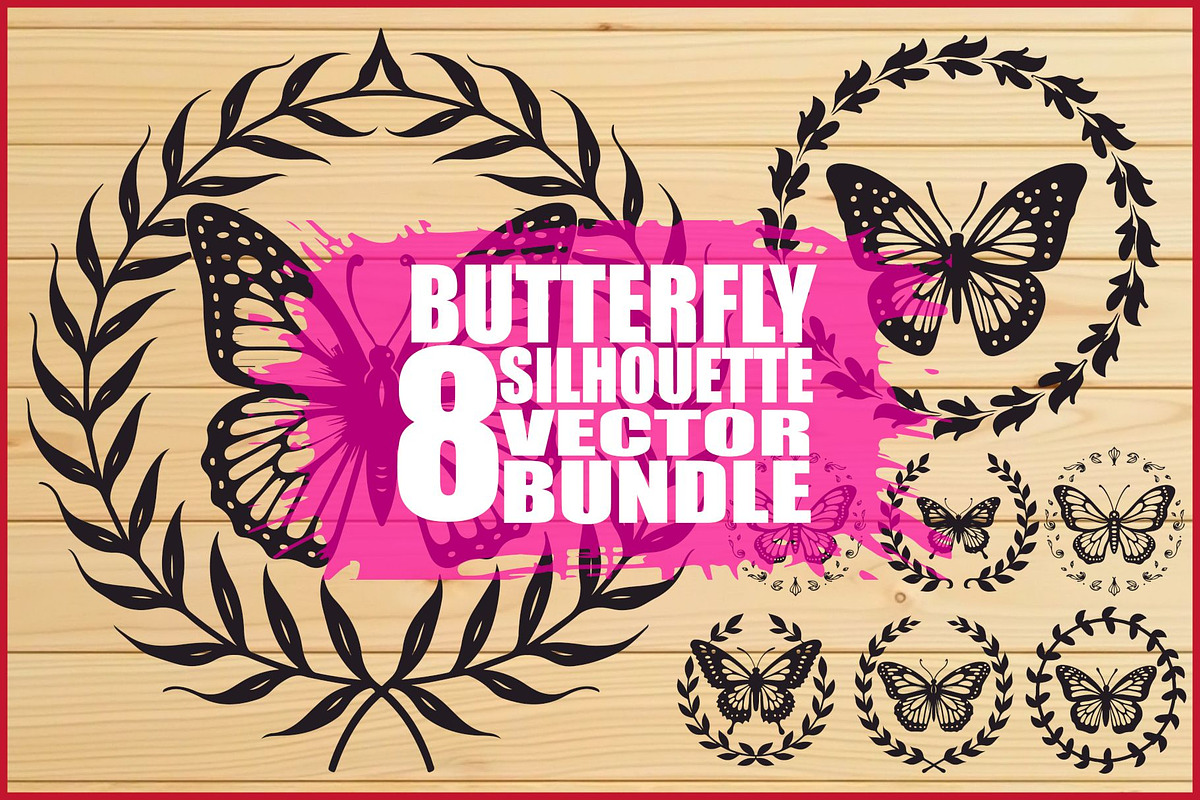 Elegant Butterfly Set, an Illustration by Gfx_Store (Photo 1 of 9)