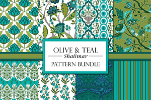 Boho Patterns Olive and Teal