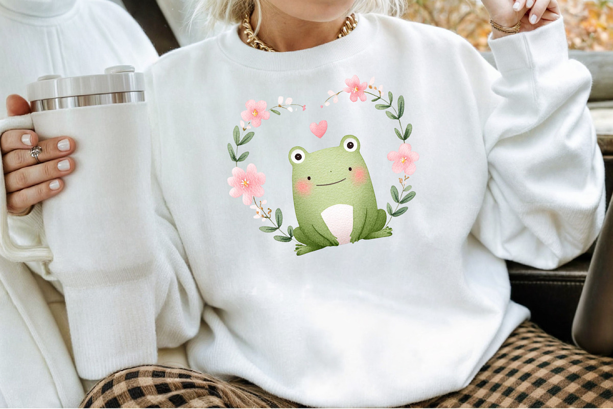 Watercolor Cute Frog Valentines Clip, an Illustration by Sublimation Artist (Photo 4 of 6)