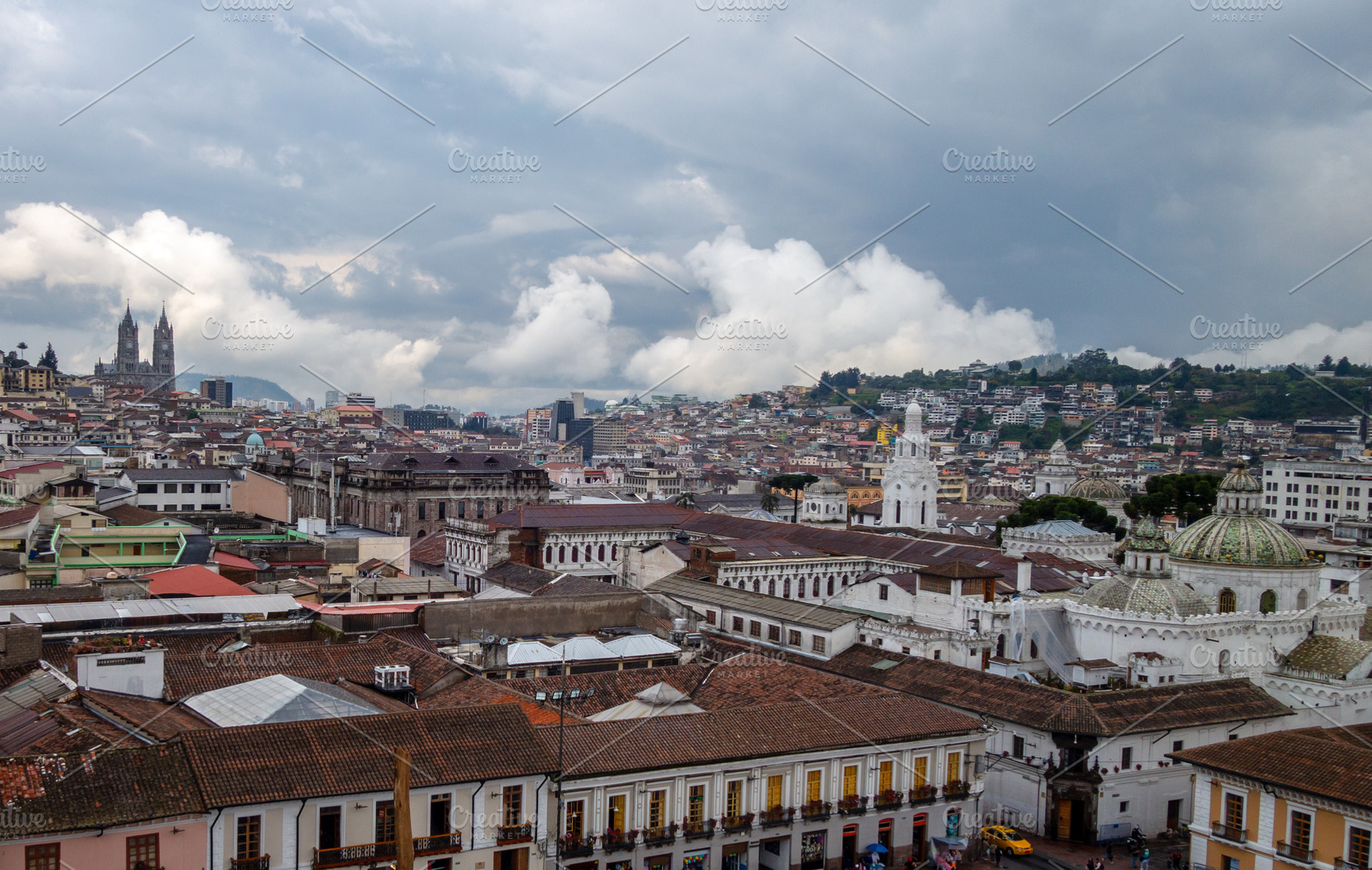 Panoramic view of Quito city from San Francisco church, an Architecture Photo by GoodGoods