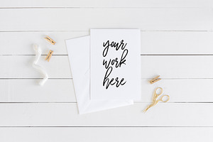 A5 Invitation Card Mockup + Envelope, a Print Template by Salt Color Studio