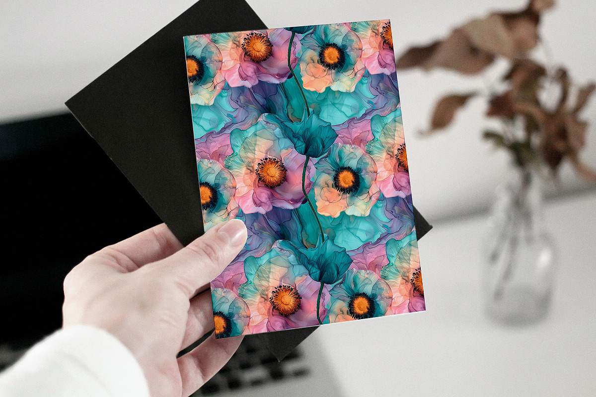 Watercolor flowers seamless patterns, a Pattern Graphic by OliaMuseDesign (Photo 6 of 7)