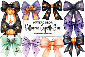 Halloween Coquette Bow Clipart Bundl, an Illustration by DreamArtGraphic