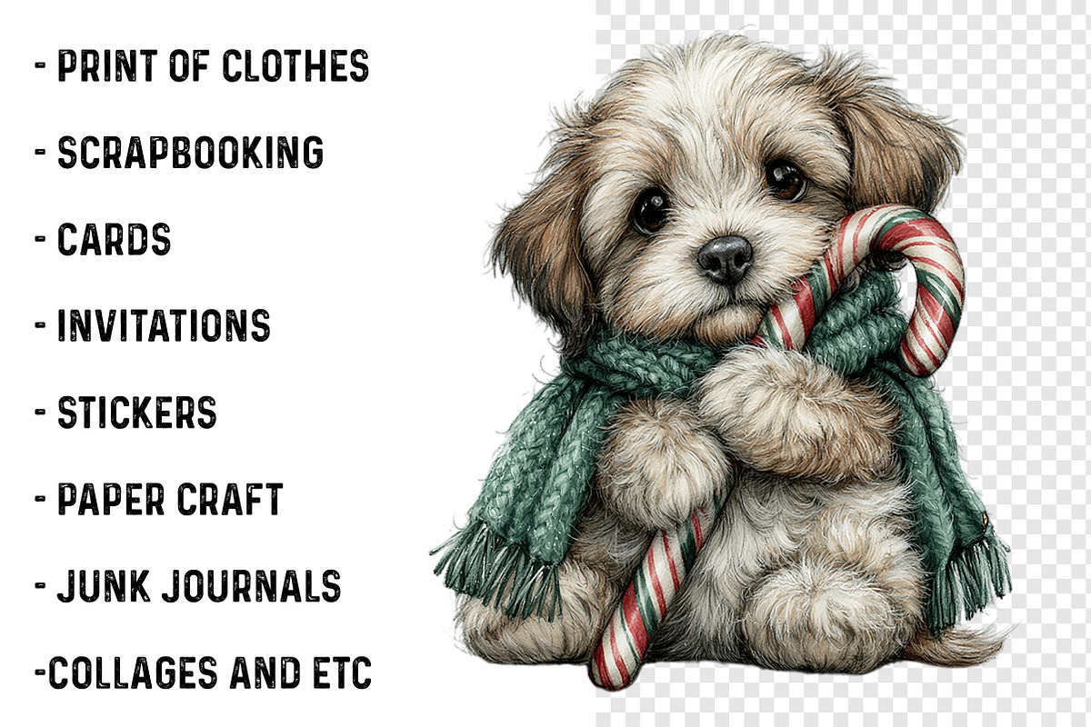 Watercolor Christmas Dogs Clipart, a Transportation Illustration by SinaCreation (Photo 3 of 9)