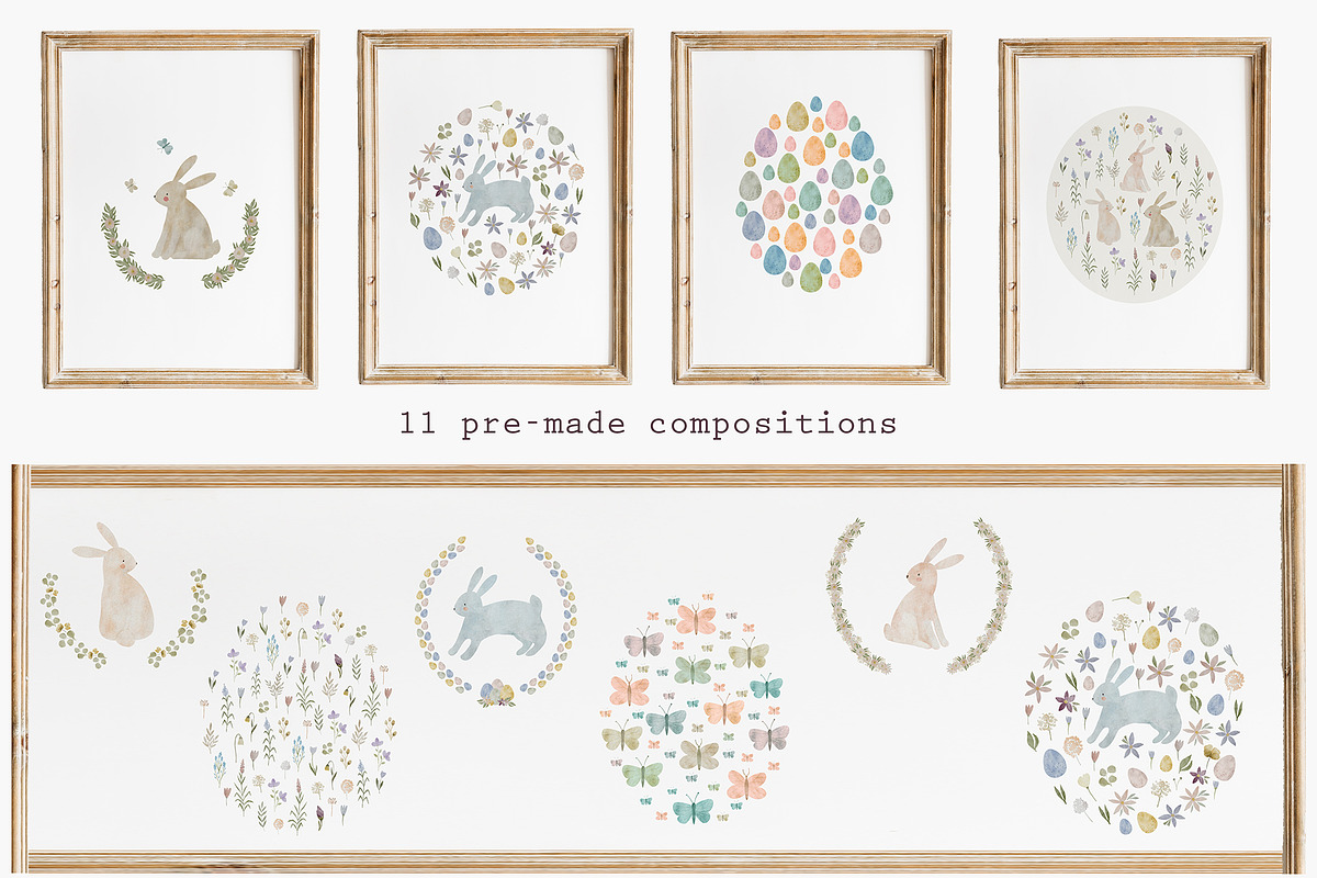 Easter Spring Collection, a Pattern Graphic by Kattypainting