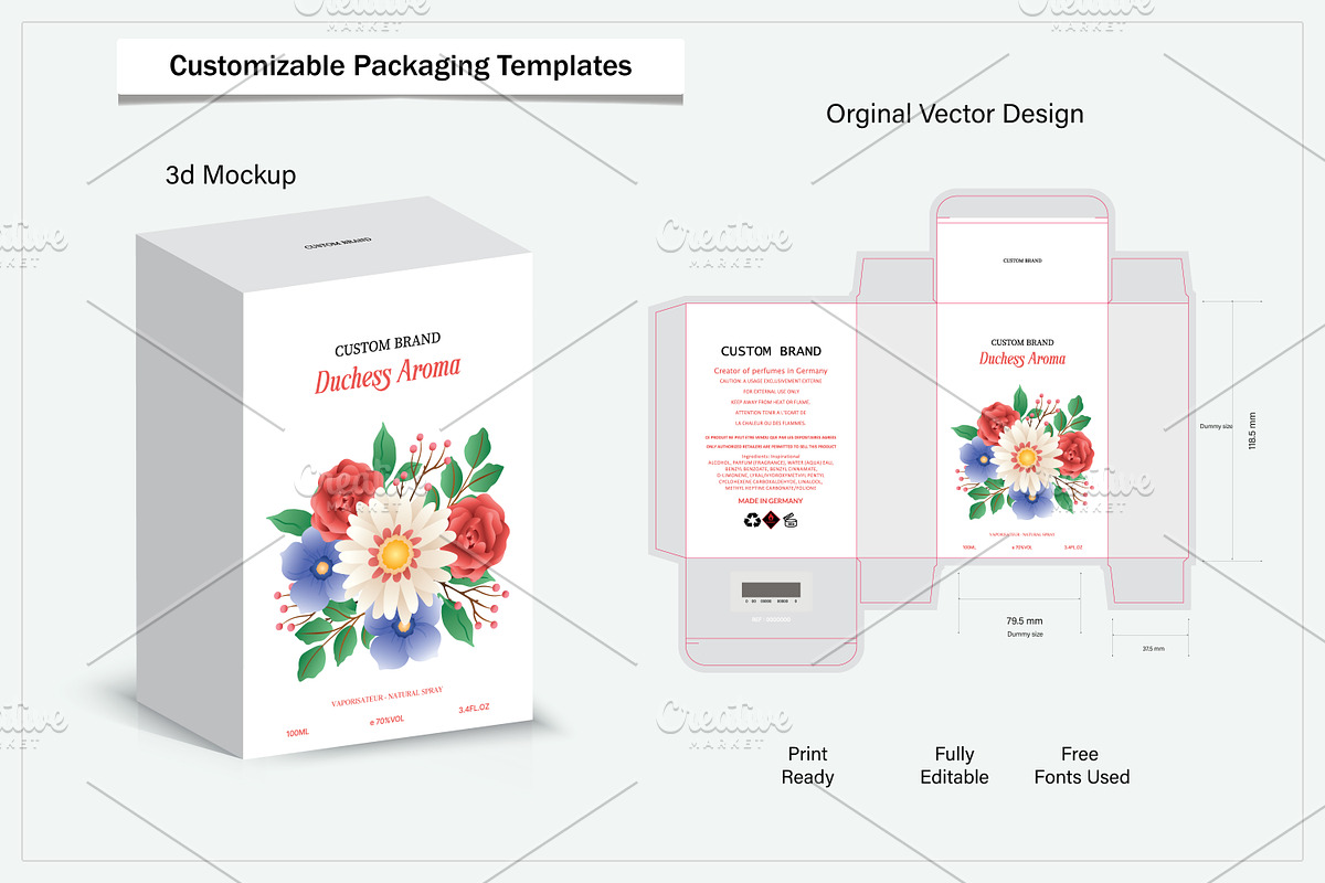 Perfume Packaging box Design 3d mock, an Object Graphic by sumonuix (Photo 1 of 3)