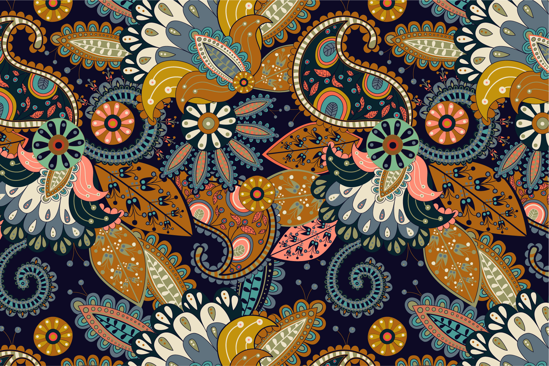 Floral Paisley pattern. Vector, a Pattern Graphic by Sunny_Lion