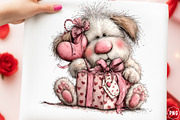 Whimsical Valentine Dogs Clipart, an Illustration by GatewayDesign (Thumbnail 3 of 3)