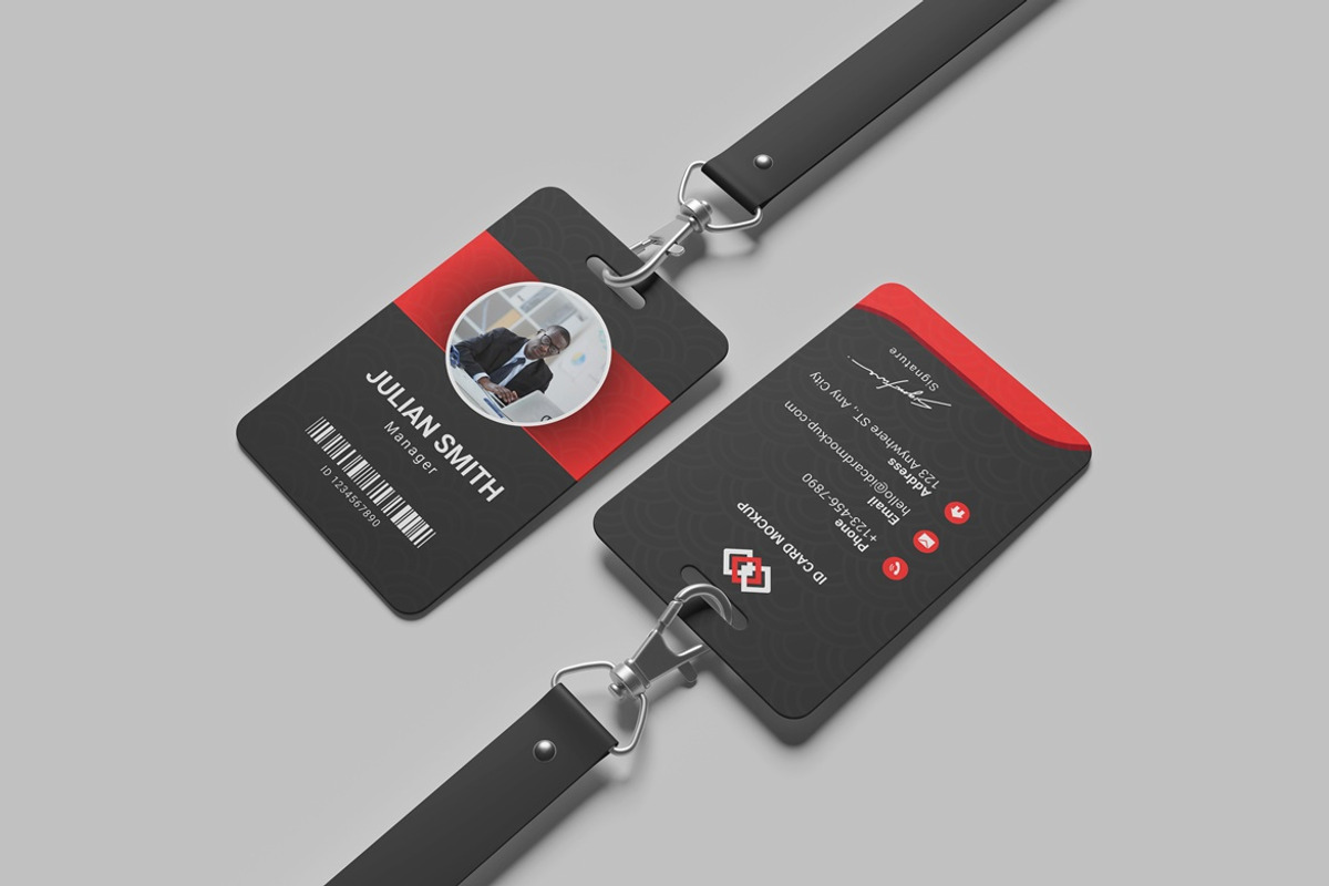 ID card mockup with lanyard, an Advertising Mockup by GraphicWindow (Photo 6 of 6)