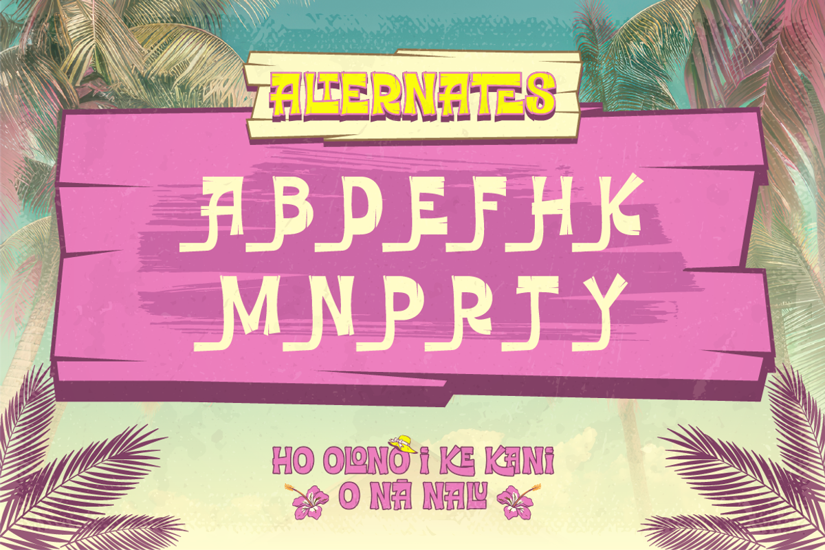 Ricopalm - Hawaiian Display Font, a Sans Serif Font by Artisan Themes (Photo 8 of 12)