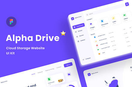 Alpha Drive Cloud Storage Website UI