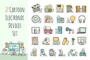 Cartoon electronic devices icons set, an Icon by Sapunkele (Thumbnail 1 of 2)