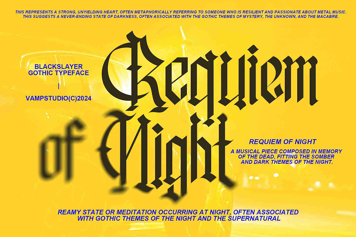 Blackslayer Modern Blackletter, a Blackletter Font by Vampstudio (Photo 5 of 13)