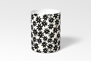 Simple Black Flowers Vector Print