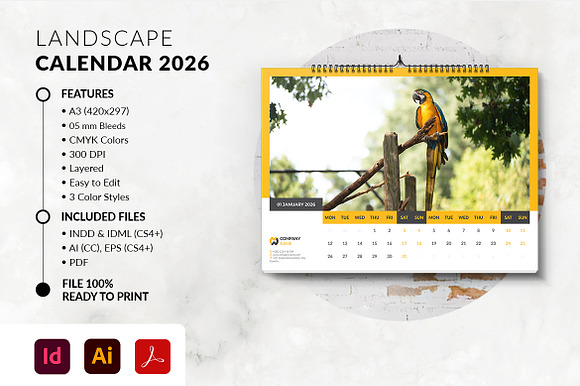 A3 Landscape Calendar 2026 preview 7