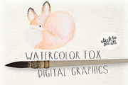 Watercolor Fox Digital Graphics, an Animal Illustration by WeLivedHappilyEverAfter (Thumbnail 3 of 4)