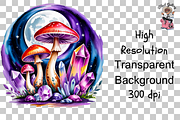 Mushroom and Crystal PNG Bunndle, a Graphic by Clipart Studio (Thumbnail 10 of 11)