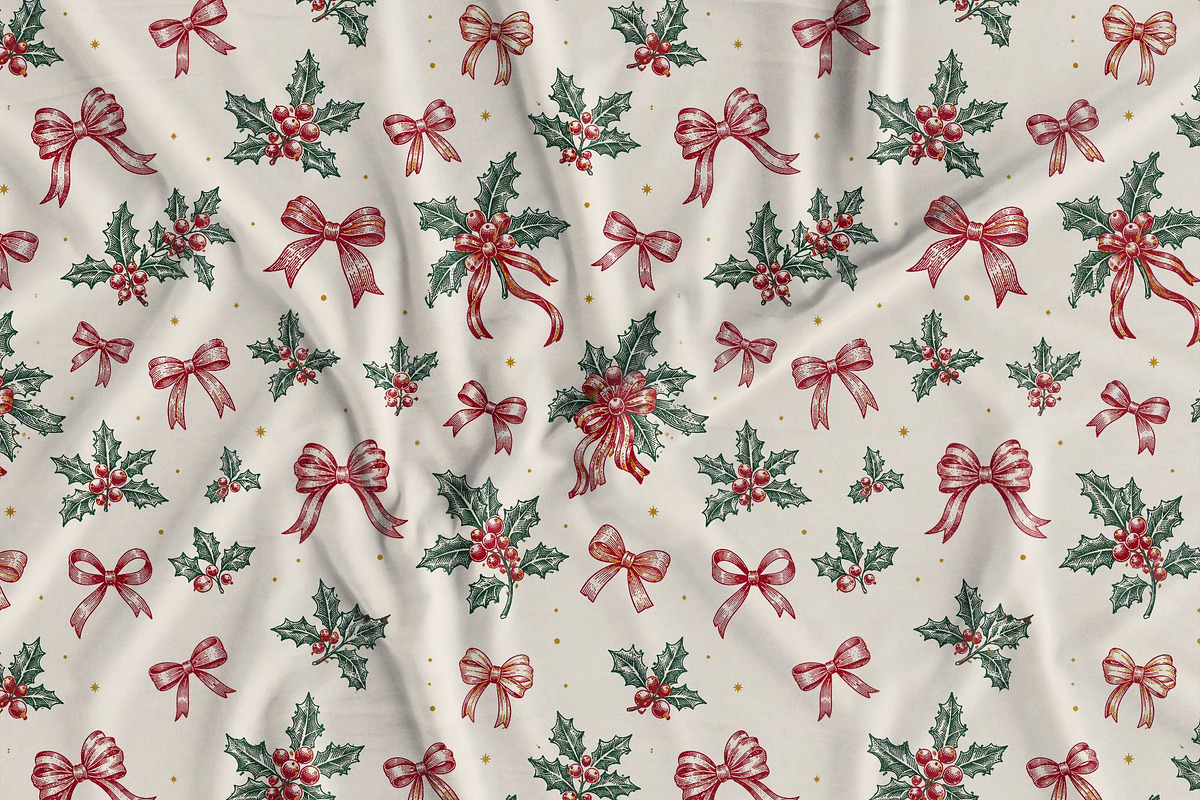 Vintage Holiday Toile Pattern Bundle, a Pattern Graphic by Olya Creative (Photo 28 of 31)