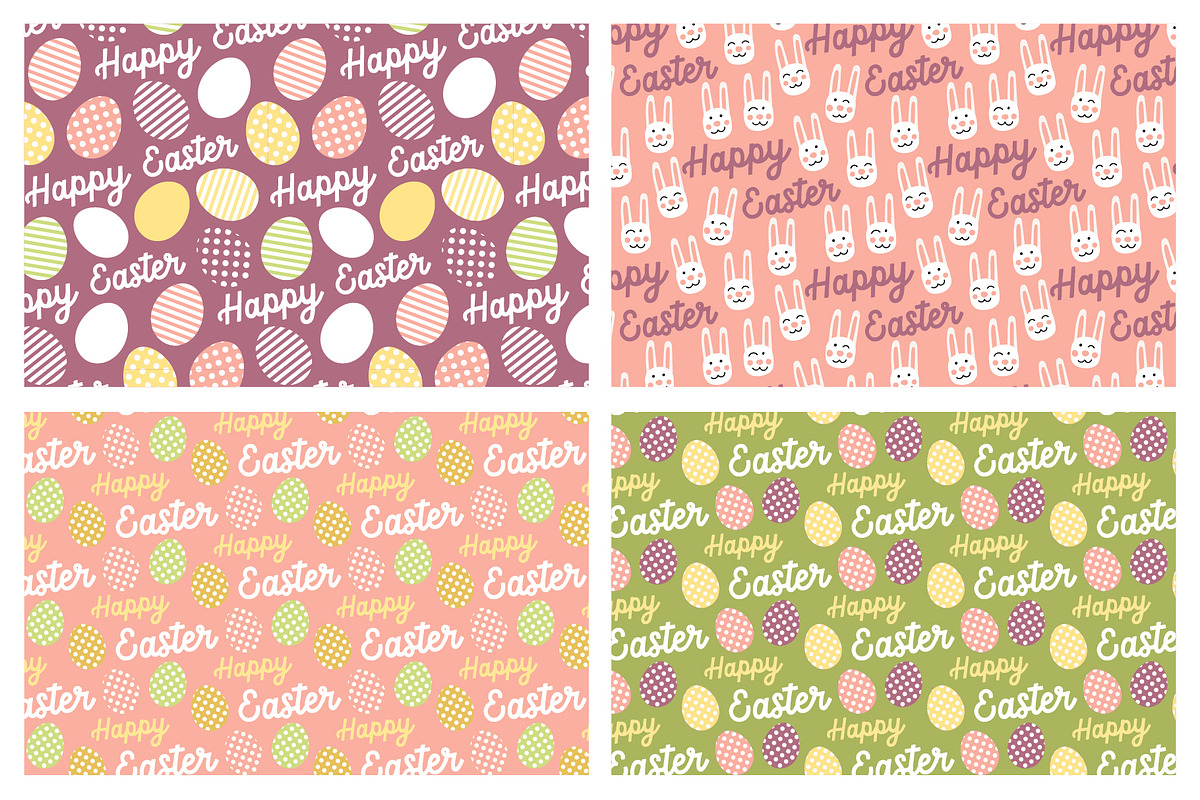 Happy Easter patterns elements cards, a Pattern Graphic by RevolutionizZed (Photo 11 of 16)