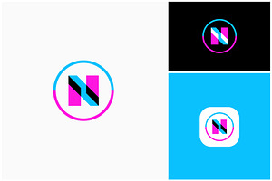 Letter N Overlap Color Circle Logo