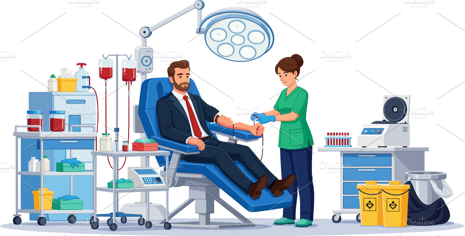 Executive Donating Blood in a Modern, a Health & Medical Photo by angellodeco