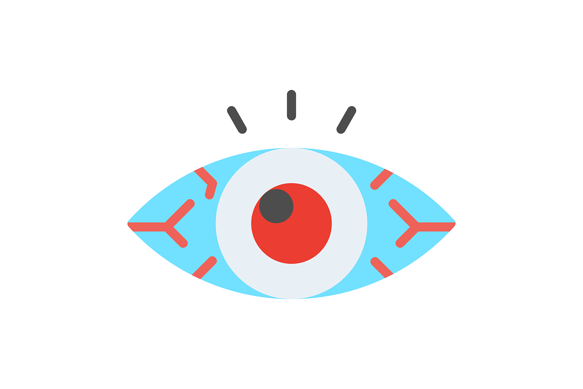 Red Eye Flat Icon, a Duotone Icon by Pexelpy (Photo 2 of 2)