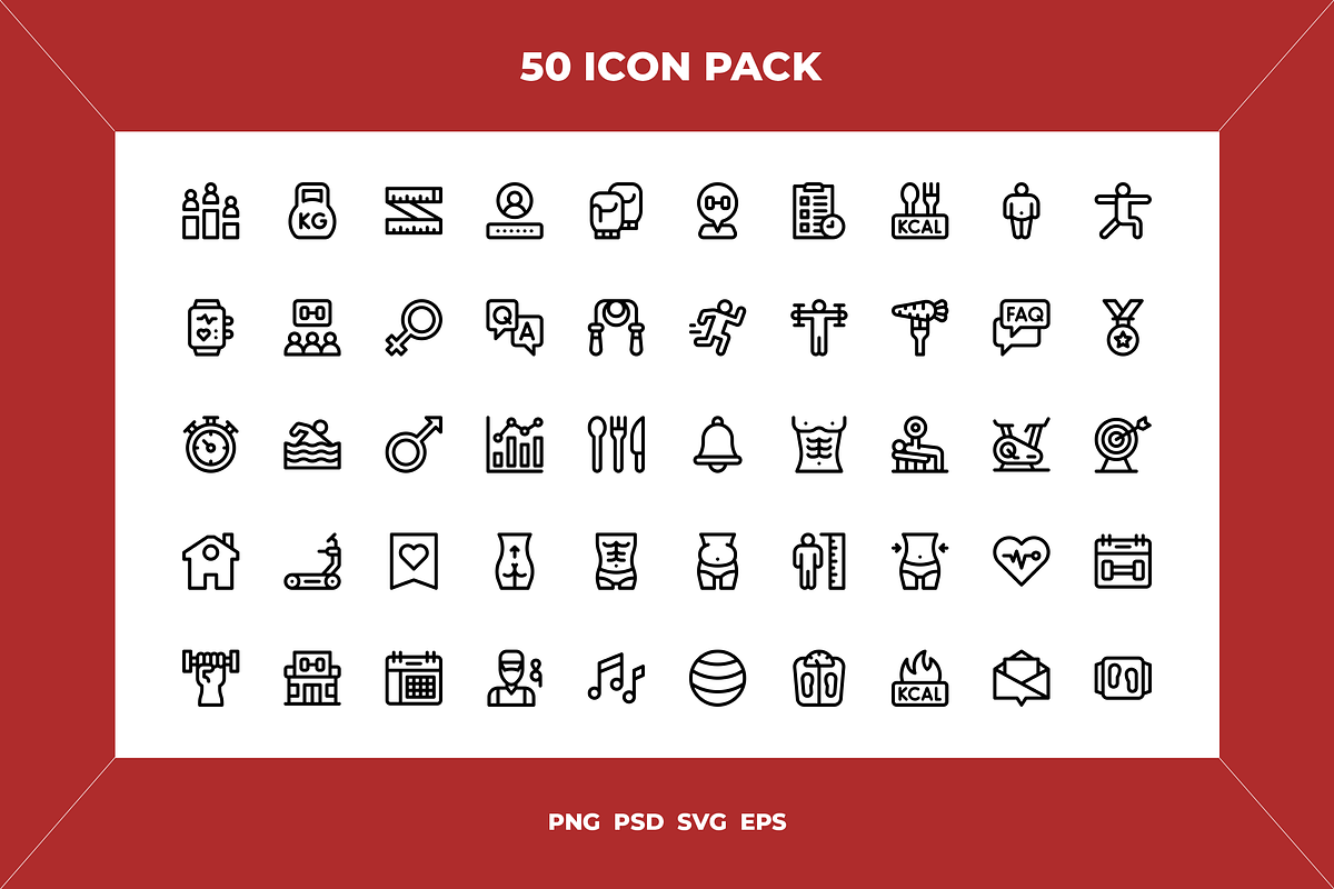 Workout app icons, an Outline Icon by Wencory (Photo 1 of 2)