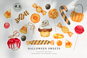 Halloween watercolor collection, a Decorative Illustration by CrystalinaShop (Thumbnail 6 of 16)