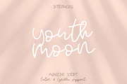 Youth Moon Latin & Cyrillic, a Script Font by Katie Holland (Thumbnail 1 of 6)
