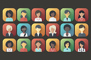 Flat Icons Set of Female Persons, an Icon by Alex Serada (Thumbnail 3 of 3)