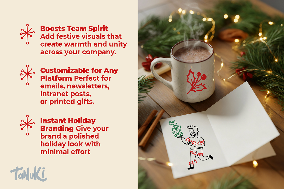 Christmas office party illustrations, an Illustration by Tanukis (Photo 8 of 9)