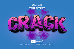 Crack Text Effect 3D Style