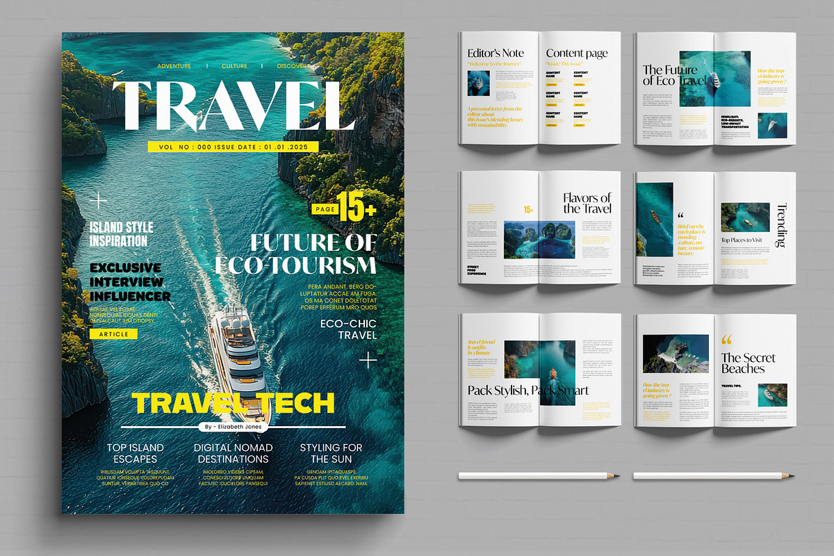 Travel Magazine Layout Template