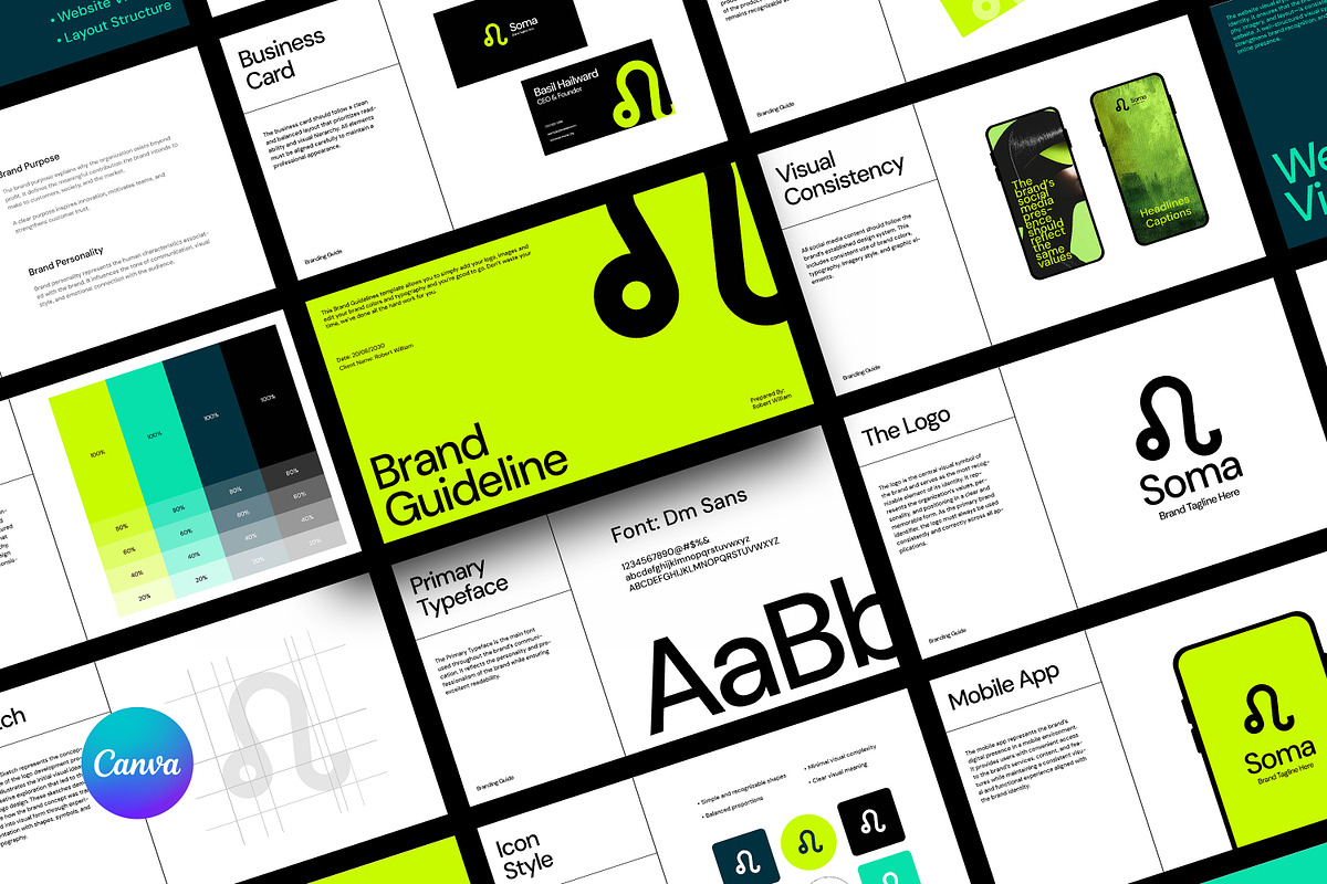 Soma | Brand Guidelines Template, a Presentation Template by Artisan Vibes (Photo 1 of 8)