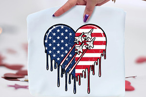 Patriotic Jet Heart 4th of July Png, an Illustration by CraftArtStudio
