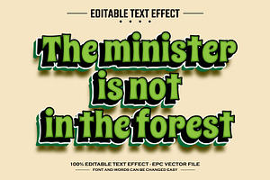 The minister 3D editable text effect