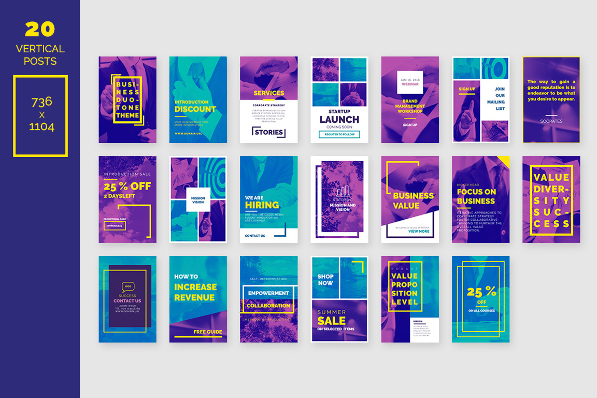 Duotone Business Social Media Pack, a Social Media Template by Mikko Lemola (Photo 4 of 6)