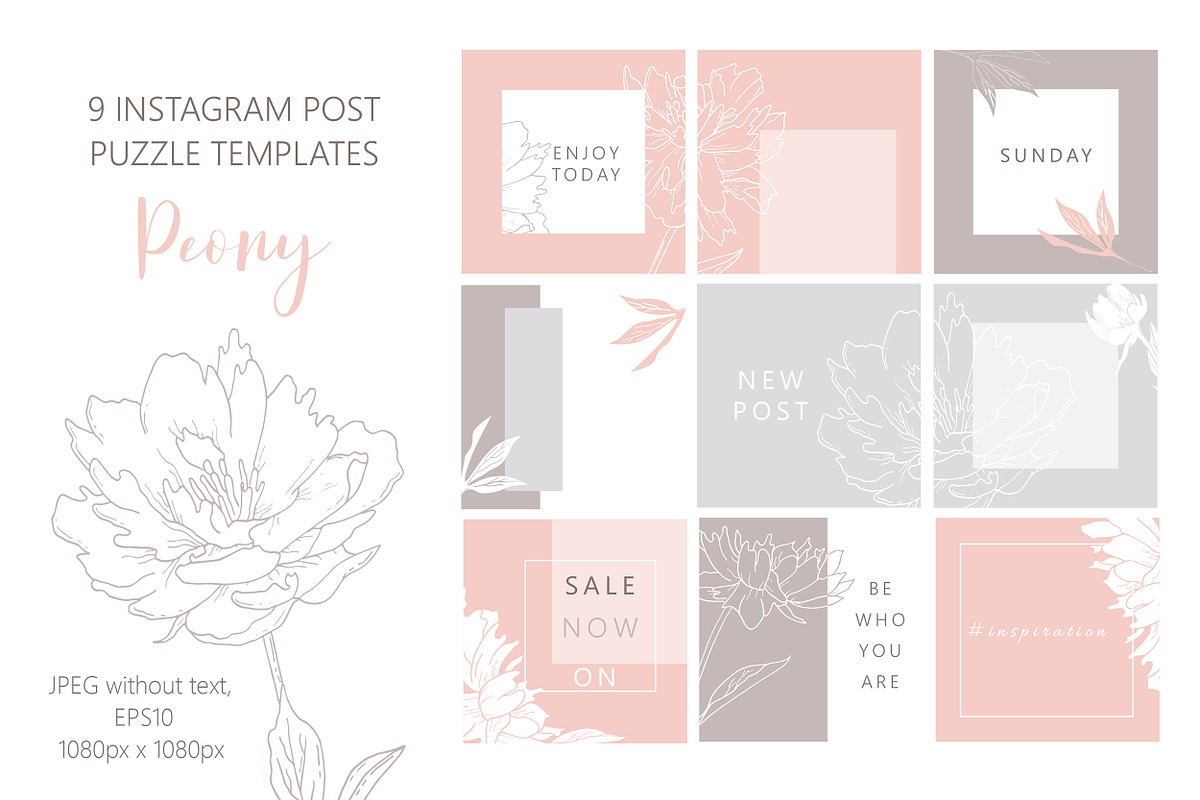 Peony Flower outlines & patterns, a Pattern Graphic by Jermolina Mockups (Photo 4 of 7)
